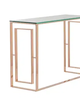 Dekoria Konzolový stolík Eternic rose gold 120 x 40 x 80 cm, 120 x 40 x 80 cm