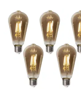 Sada 5 stmievateľných LED žiaroviek E27 ST64 dymové sklo 5W 450 lm 2700K