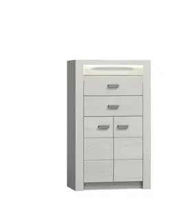 KONDELA Infinity 6 dvojdverová komoda jaseň biely