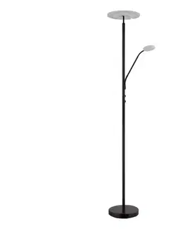 Globo 59093S - Stmievateľná LED podlahová lampa STANFORD 28W/230V + 5W 3000K čierna 59093S