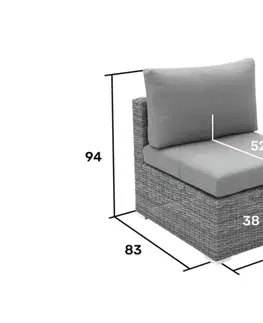 DEOKORK Ratanová variabilná zostava MALIBU pre 5 osôb (béžovo-hnedá)