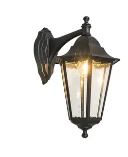 Klasická vonkajšia nástenná lampa čierna IP44 - New Orleans down