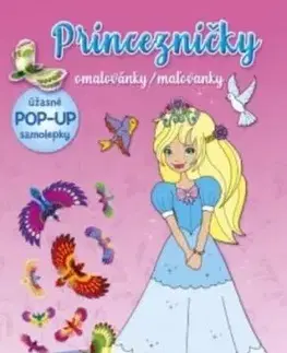Princezničky – maľovanky ružový zošit (+ pop-up samolepky)