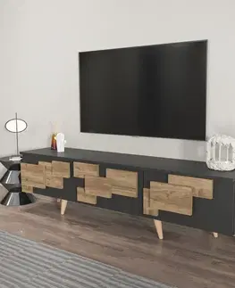 TV stolík 3 D - Anthracite, Walnut