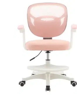 KONDELA Trexa detská stolička s podnožkou ružová / biela