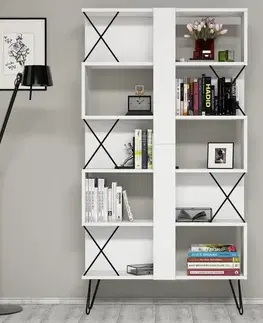 Písací stôl s knižnicou Extra - White