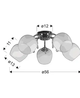 Stropná lampa Zachera 5xE27 biela