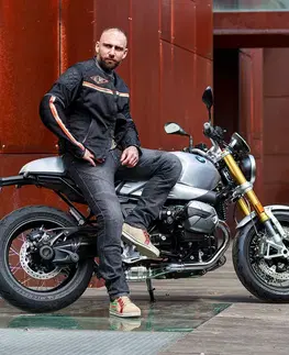 W-TEC 2Stripe čierno-béžovo-oranžová II - S