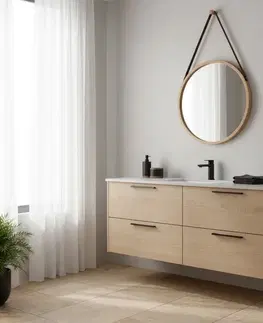 Nástenné zrkadlo B053 NAT, bambus