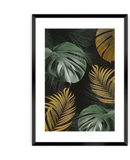 Dekoria Plakat Golden Leaves I, 21 x 30 cm , Ramka: Czarna