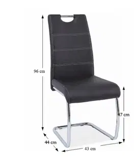 KONDELA Abira New jedálenská stolička čierna / chróm
