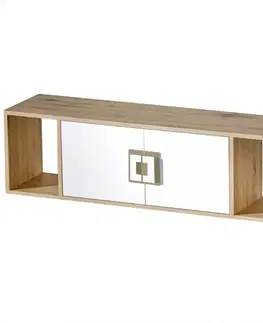 Polička Nico 120 biela/svetlý dub nr-12