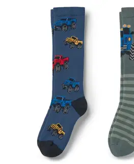 Detské ponožky do gumákov, 2 páry, nákladné autá