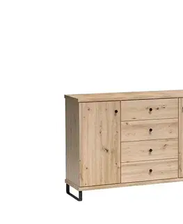CAROLYN 20 široká komoda na nožičkách, dub artisan