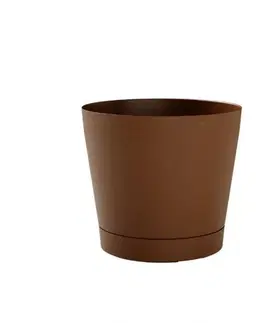 Kinekus Kvetináč s miskou plastový priemer 190 mm ORIONE karamel výška 180 mm