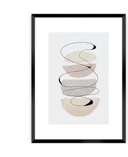 Dekoria Plagát Abstract Lines II, 21 x 30 cm, Ramka: Czarna