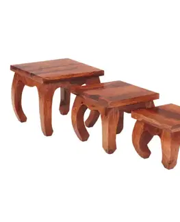 Odkladacie stolíky sada 3ks Kali indický masív palisander
