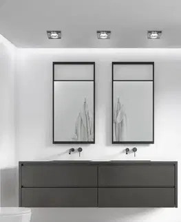 Sada 3 čiernych štvorcových LED stropných svietidiel SS-16