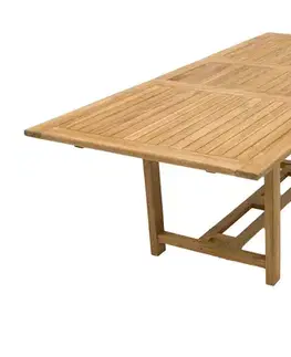 DEOKORK Záhradný obdĺžnikový stôl MONTANA 160/210 x 90 cm (teak)