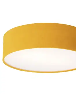 Moderné stropné svietidlo okrové 40 cm so zlatým vnútrom - Drum