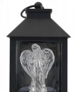 Kinekus Lampáš LED anjel, 11,5x11,5x20cm, čierna, biela