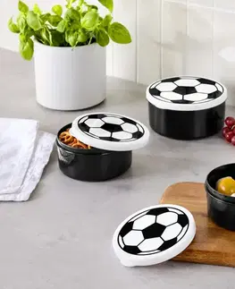 Desiatové dózy na chlieb s futbalovým motívom, 3 ks