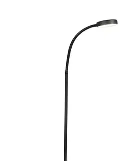 Moderná stojaca lampa čierna vrátane LED nastaviteľná - Trax