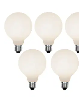 Sada 5 stmievateľných LED žiaroviek E27 s 3-stupňovým stmievaním G95 matné 5W 550lm 3000K