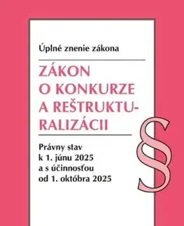 Zákon o konkurze a reštrukturalizácii, 6/2025