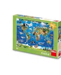 Puzzle Mapa zvierat 100 XL Dino