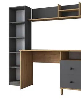 Pracovný stôl Hapem Walnut and Anthracite