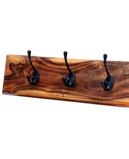 Vešiak s 3 háčikmi Jali 60x15x2,5 z indického masívu palisander