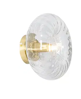 Art Deco nástenná lampa zlatá so sklom - Ayesha