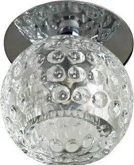 Stropná lampa SK-20 CH G4 s chrómovým rámom. pevná krištáľová guľa 20W G4
