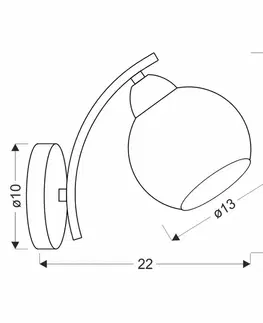 Nástenná lampa AMOS Chrome 1x40W E27 biele tienidlo