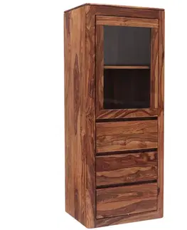 Vitrína Tina 60x150x45 indický masív palisander