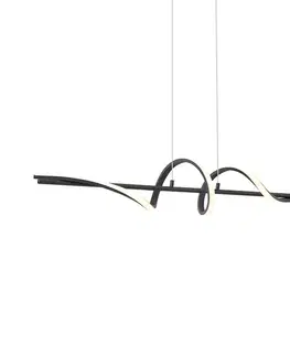 Dizajnové závesné svietidlo čierne 110 cm vrátane LED 3-stupňové stmievateľné - Wokkel