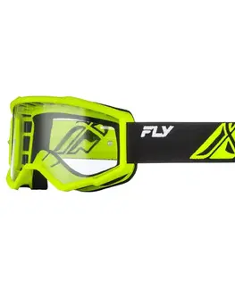 Fly Racing Focus Youth čierna/biela, číre plexi
