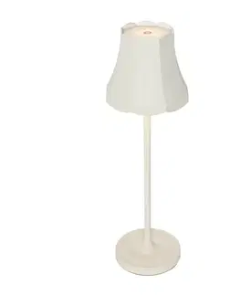 Retro stolná lampa nabíjateľná IP44 smotanová - Granny