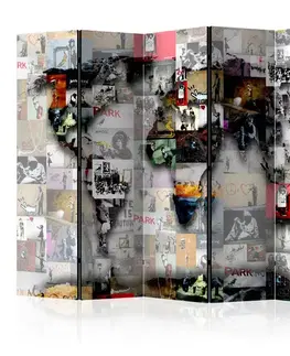 Paraván World map – Banksy Dekorhome