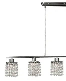 Závesná lampa chrómová s bielymi kryštálmi 5x40W Royal
