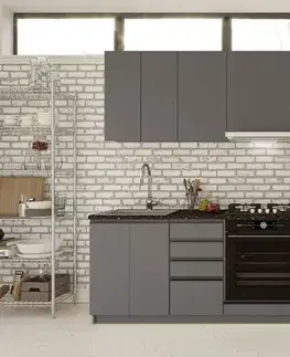 DAISY A 240 jednoduchá kuchynská linka 240 cm, sivý grafit