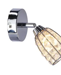 Nástenná lampa Shiba chrómová, 1x15W, tienidlo G9, priehľadná