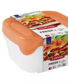 Sada 3 štvorcových nádob 0,8l fresh&go 249416 mix farieb