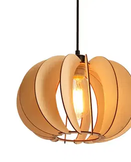 Závesná lampa Eco 2 1x40 E27 drevené tienidlo