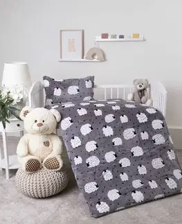 MKLozkoviny.sk Obliečky mikroplyš do postieľky Exclusive – Ovečky - 100 × 135 cm - 40 x 60 cm