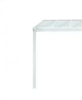 Hliníková pergola 3,12 x 3 m biela / polykarbonát Dekorhome