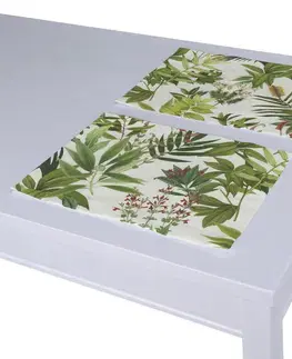 Dekoria Prestieranie 2 ks, zeleno - červené rastliny na bielom podklade, 30 x 40 cm, Tropical Island, 143-69