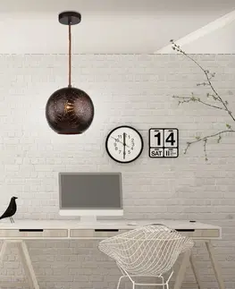 Závesná stropná lampa 1X60W E27 hnedá