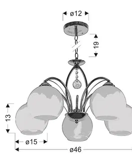 Závesná lampa Alyson 5x40W e27 biela